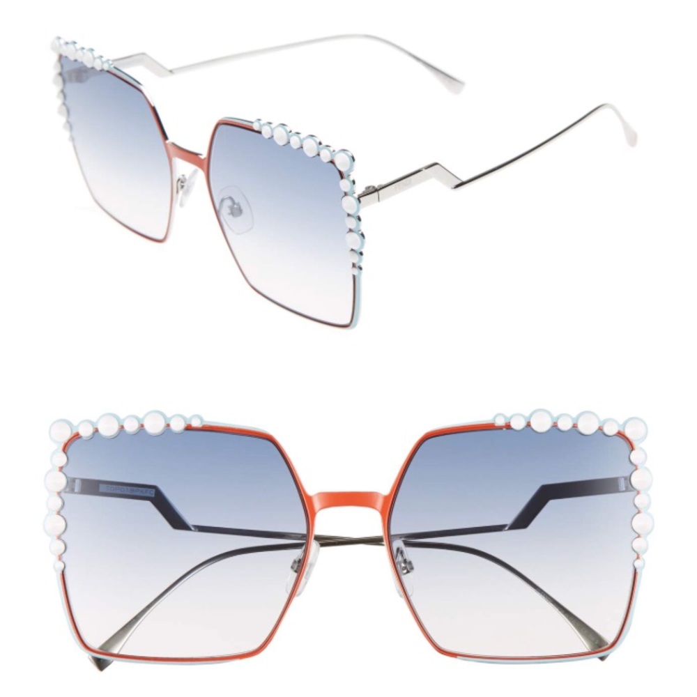 Fendi 60mm Gradient Square Cat Eye Sunglasses 💙❤️